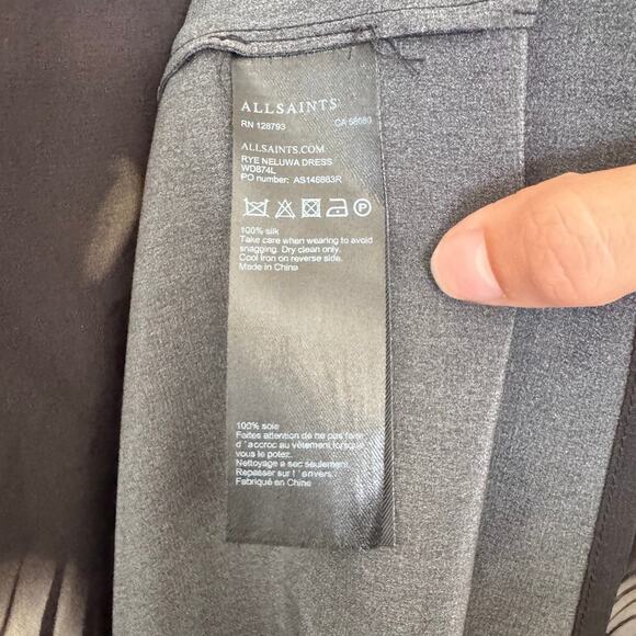 ALLSAINTS Rye Neluwa Silk Dress Tropical Palm Tree Print Size Small - Picture 7 of 8